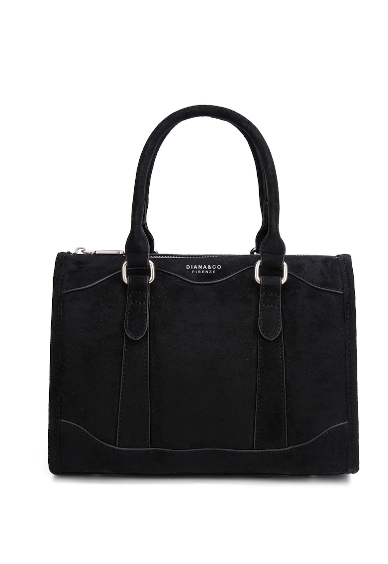 Geanta din piele intoarsa sintetica cu maner Erisia Prime - Negru