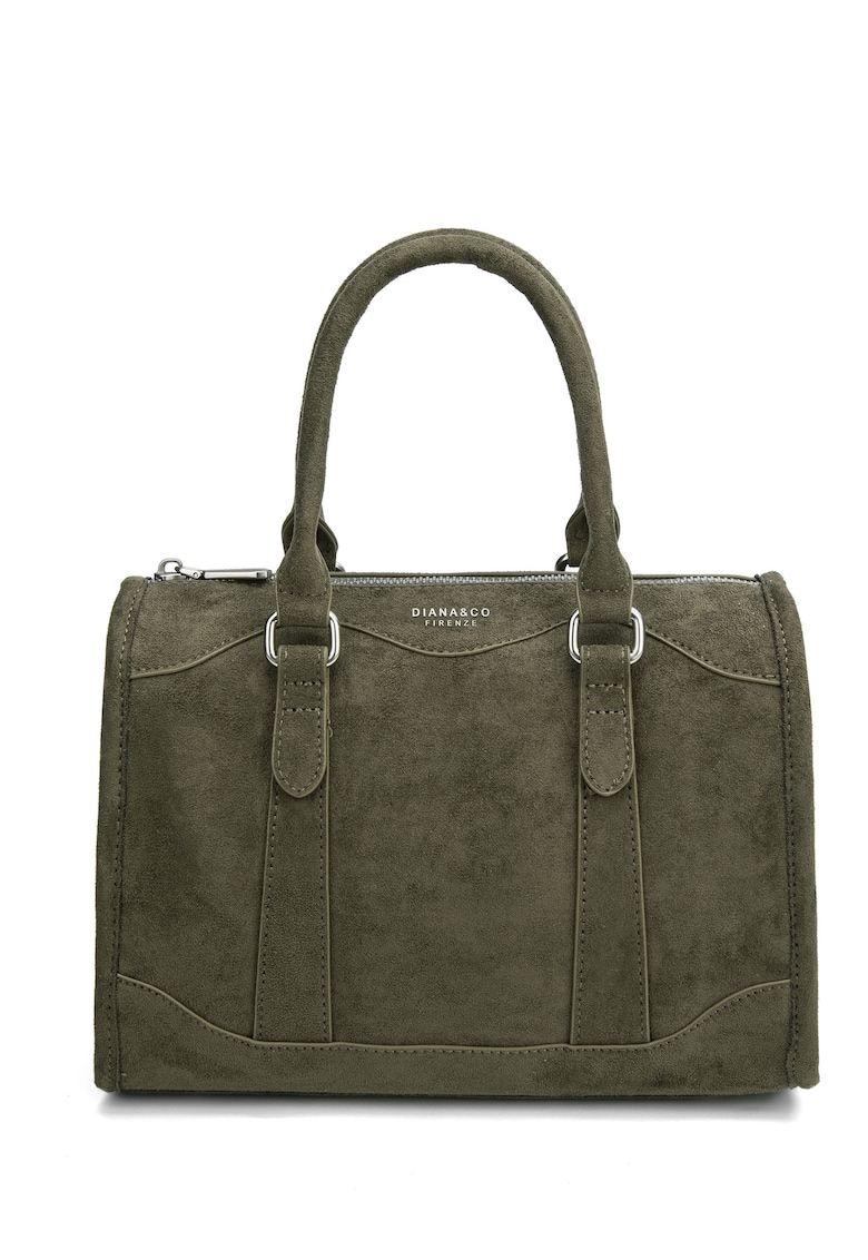 Geanta din piele intoarsa sintetica cu maner Erisia Prime - Verde