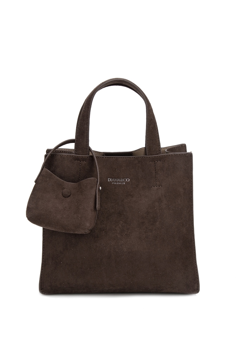 Geanta de umar cu logo metalic Edera Ultra - Maro inchis