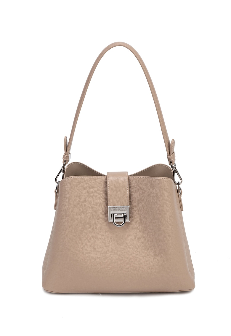 Geanta de piele ecologica cu bareta de umar Valoria - Maro taupe