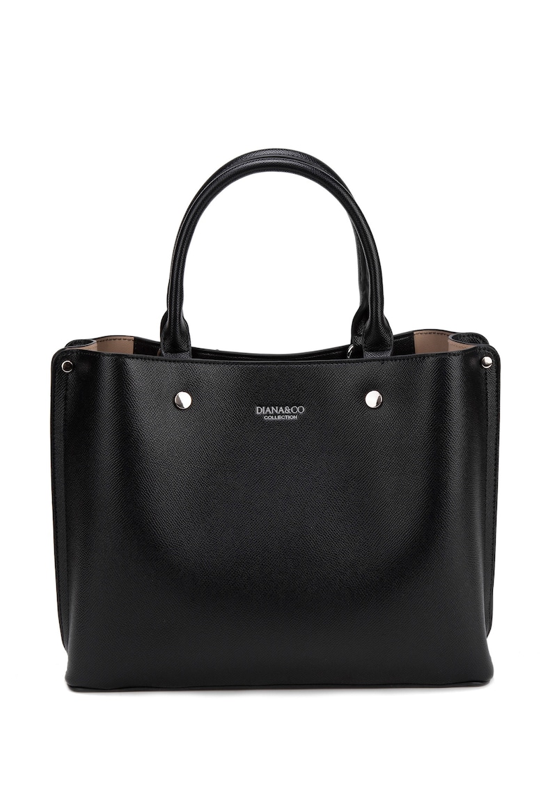 Geanta de piele ecologica cu bareta de umar Seraphina - Negru