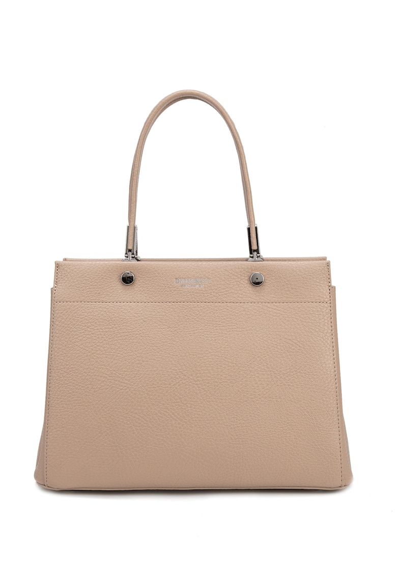 Geanta de piele ecologica cu bareta de umar Lunara Bova - Maro taupe