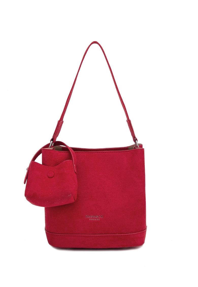 Geanta din piele ecologica cu bareta de umar si etui detasabil Novara Elite - Rosu