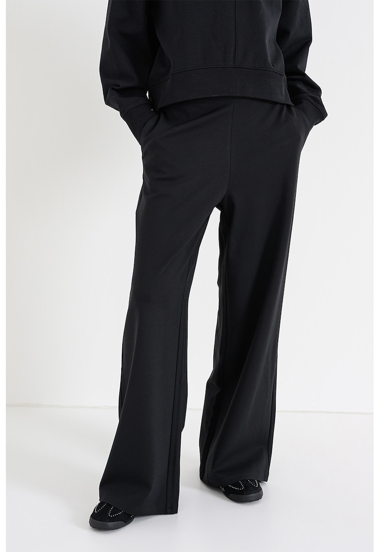 Pantaloni relexed fit de trening cu banda logo in talie - Negru