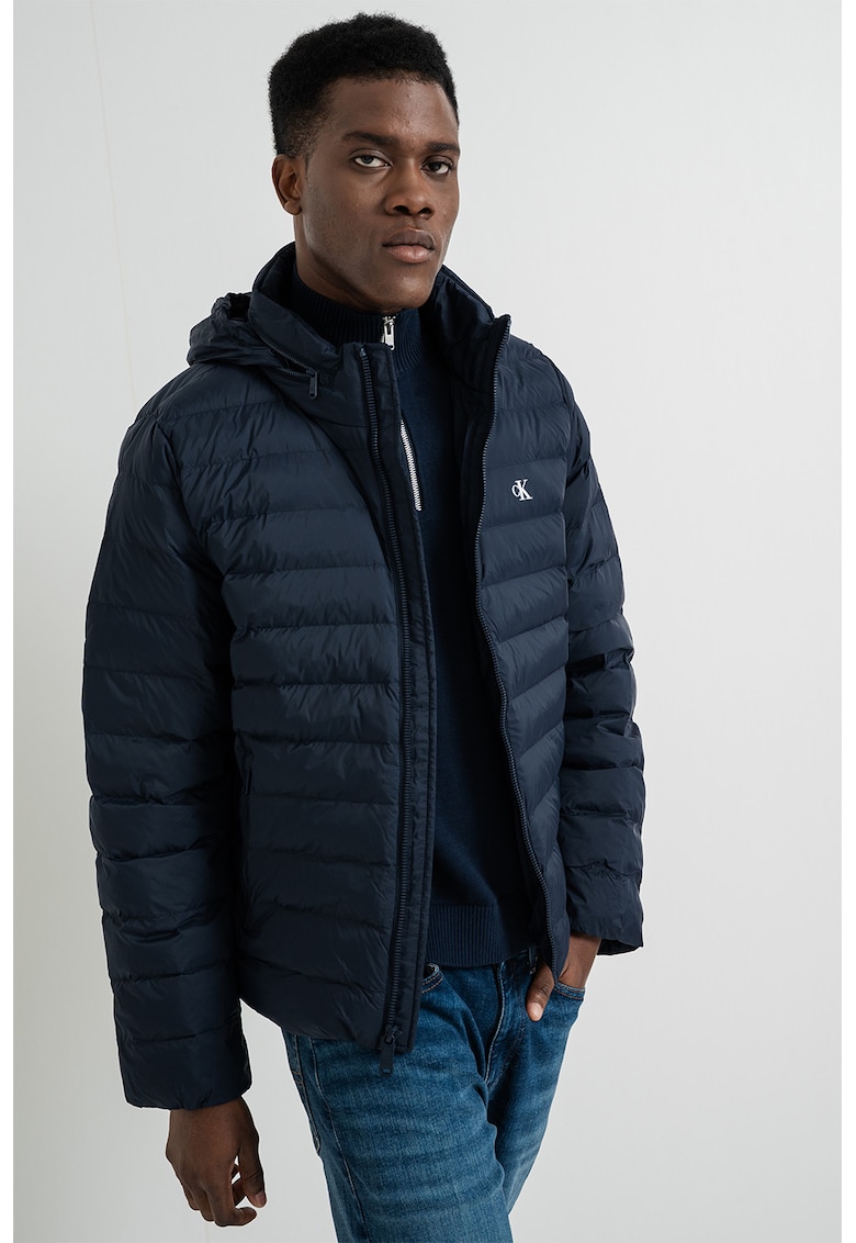 Jacheta cu vatelina si gluga - Albastru ultramarin