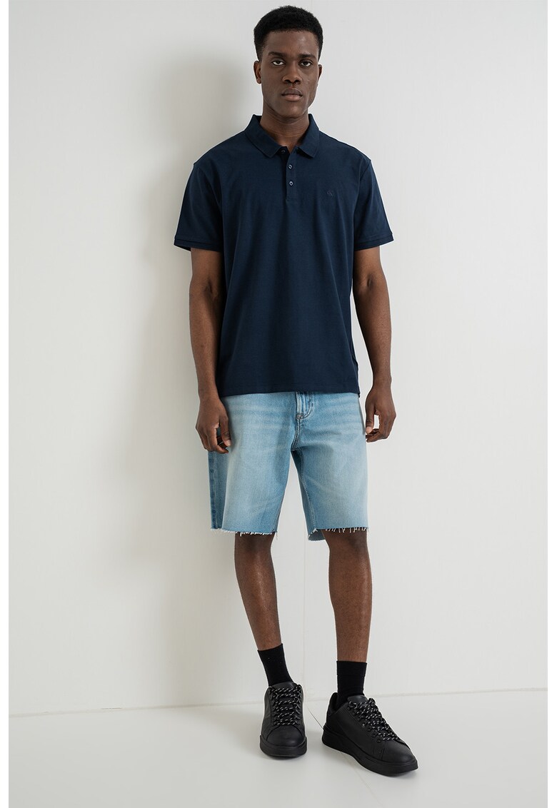 Tricou polo de bumbac - Bleumarin