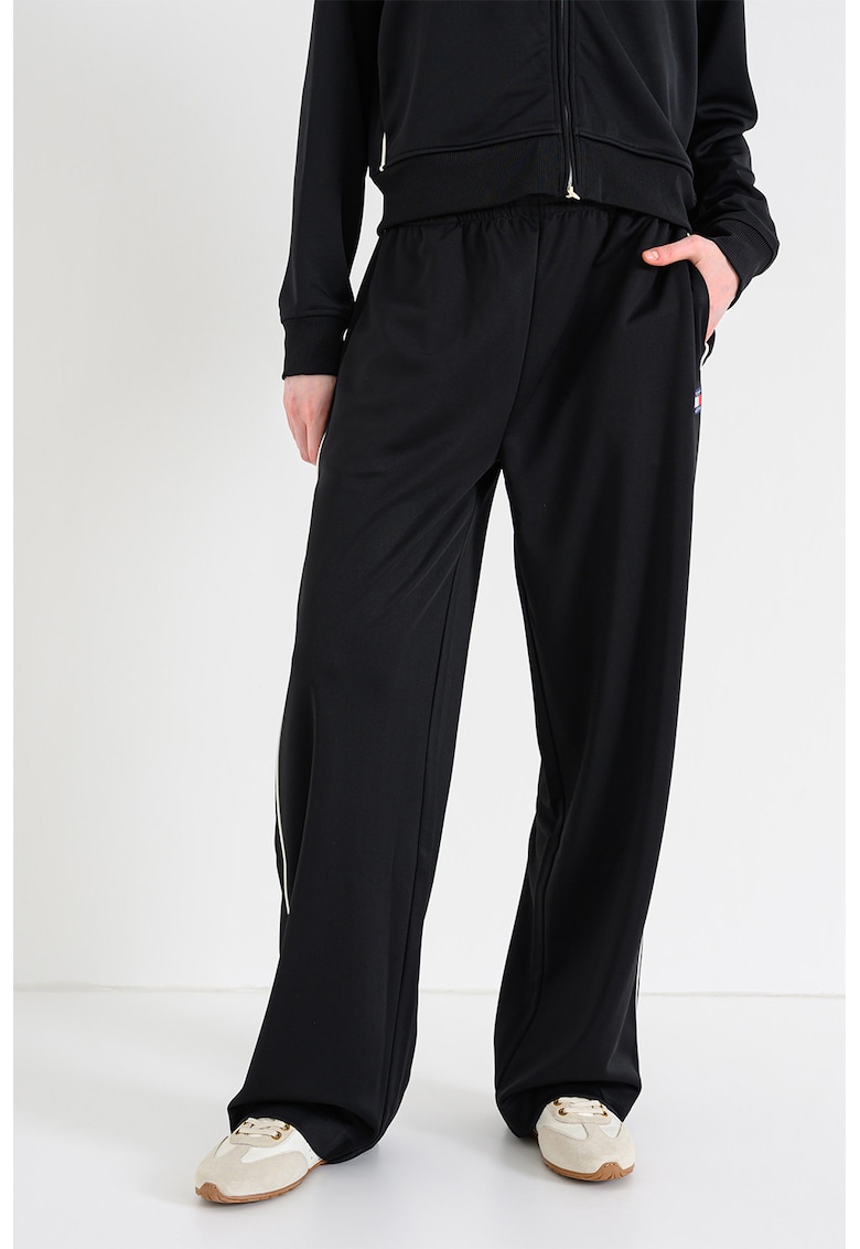 Pantaloni drepti de trening cu logo - Alb/Negru