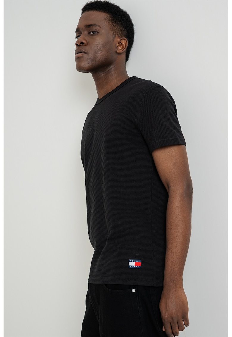 Tricou slim fit de bumbac - Negru