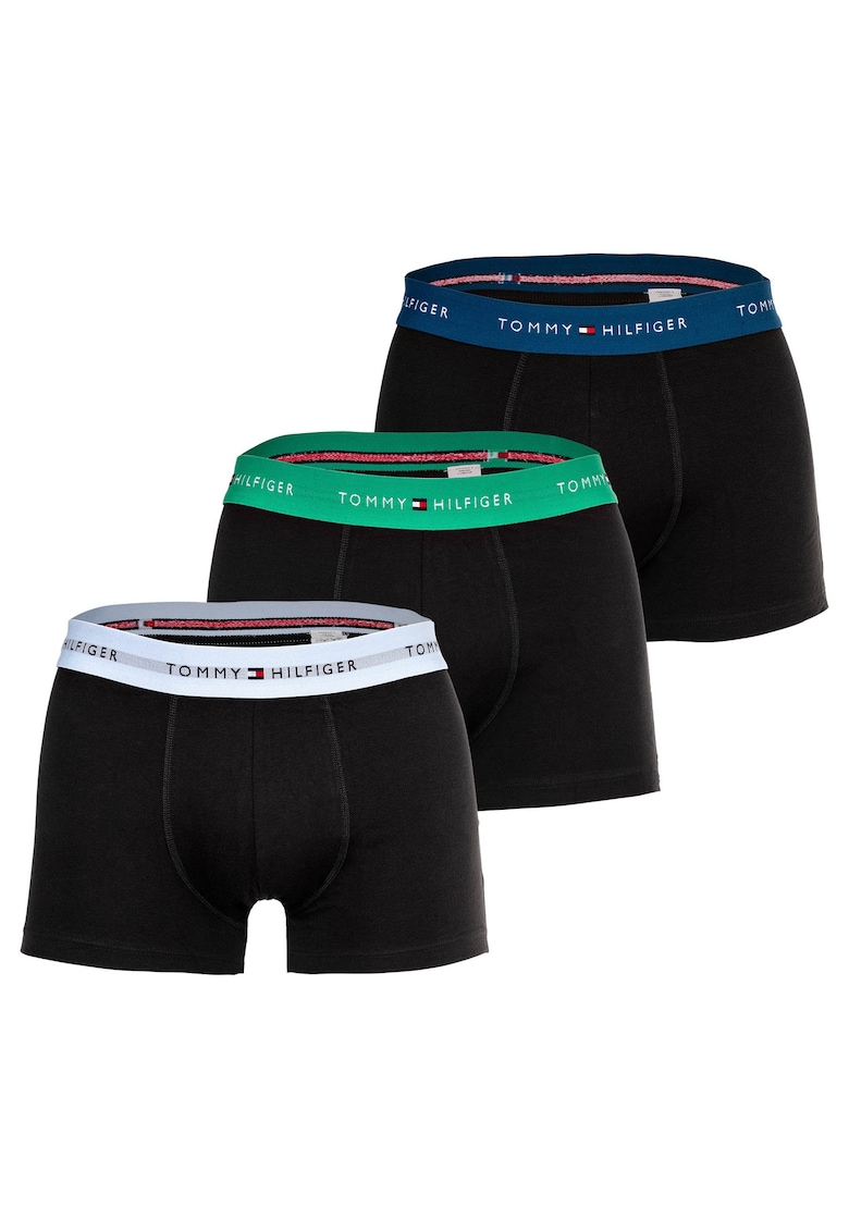 Set de boseri cu banda logo in talie- 3 perechi - Verde/Negru/Albastru