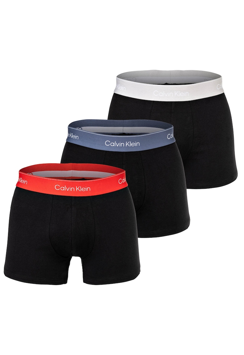 Set de boxeri cu banda logo in talie - 3 perechi - Rosu/Negru/Albastru
