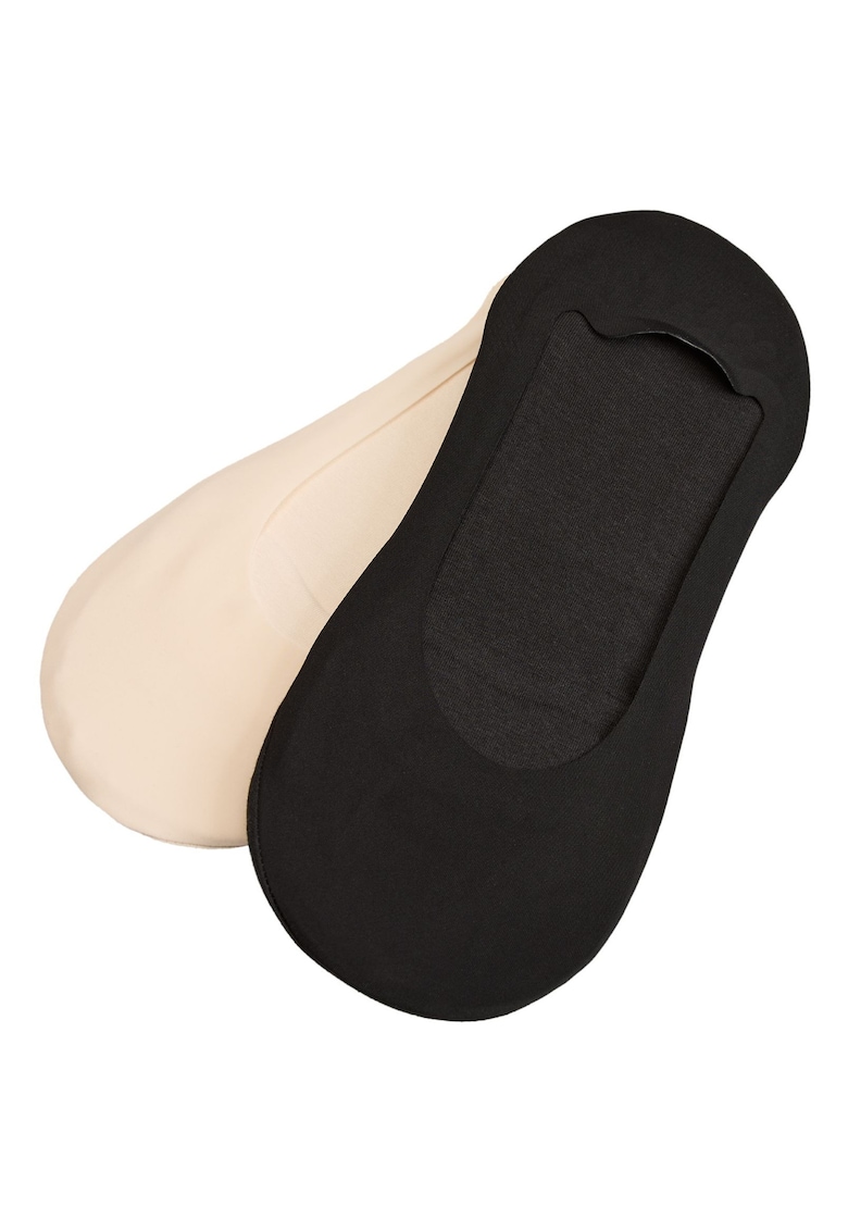 Sosete talpici dama - set 2 perechi - negru-bej - 39/41