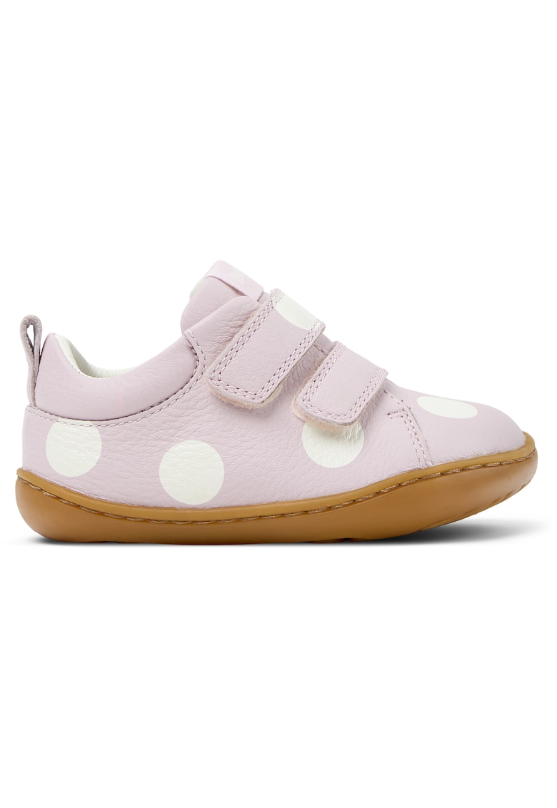 Pantofi din piele cu inchidere velcro Peu Cami - Alb/Roz pal