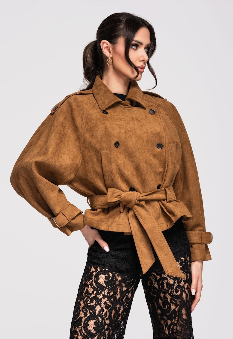 Jacheta de piele OW-JANP-0114 - Maro camel