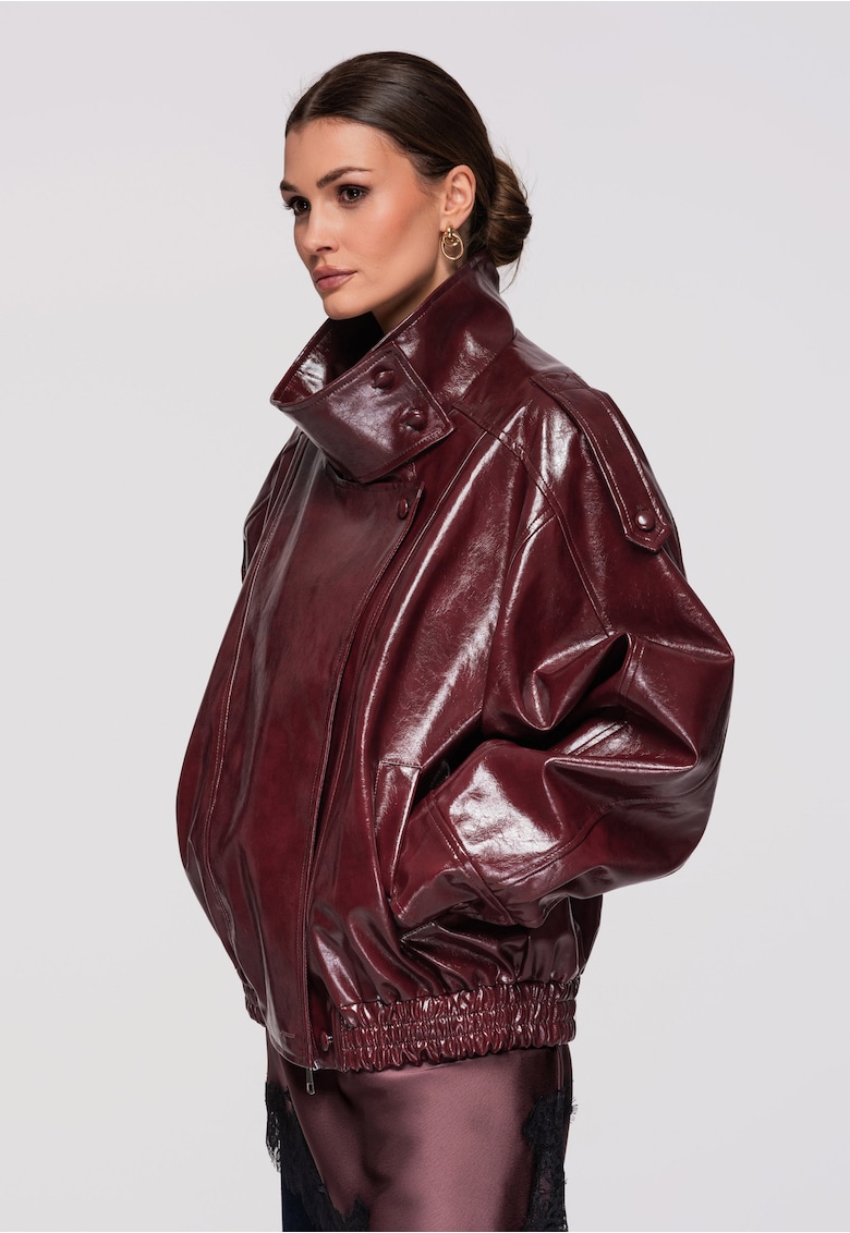 Jacheta de piele OW-JAFL-0103 - Bordeaux