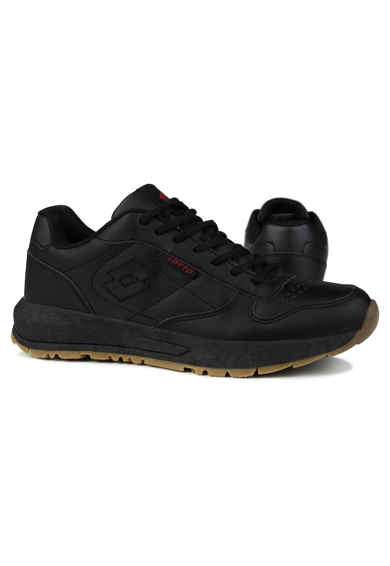 Tenisi barbati STRAIGHT - negru - piele ecologica