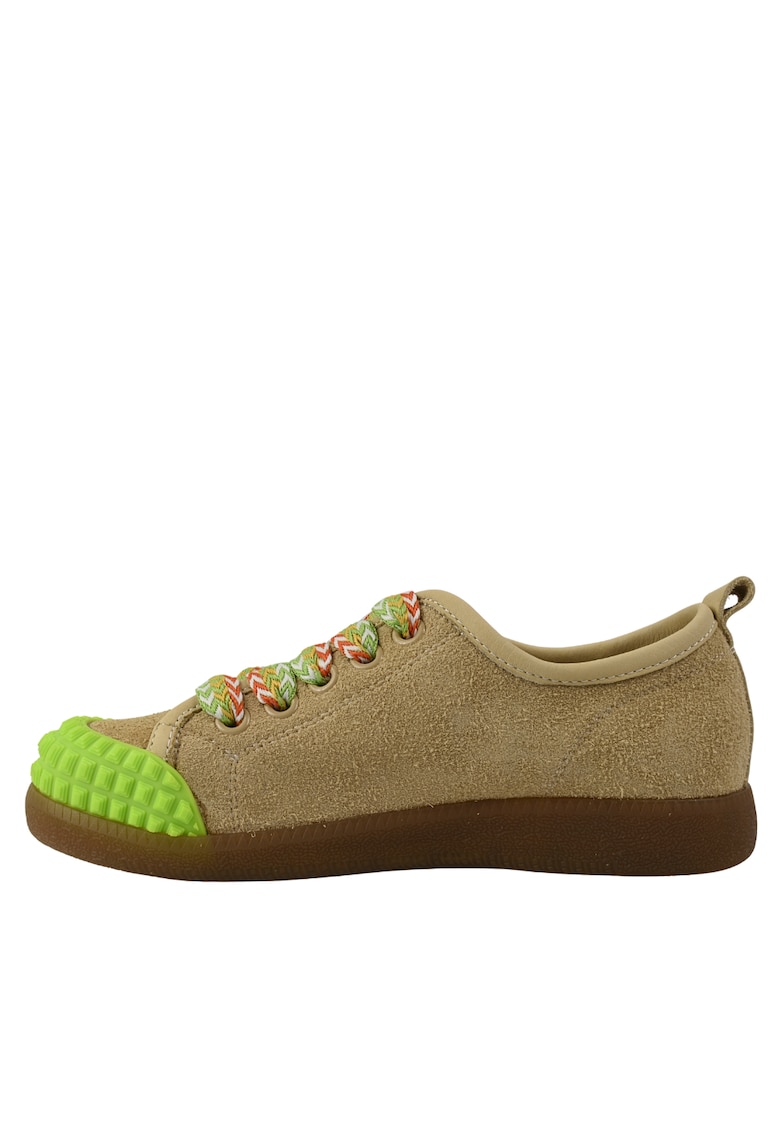 Tenisi dama - 6LMQ80003A bej-verde - piele intoarsa - Bej