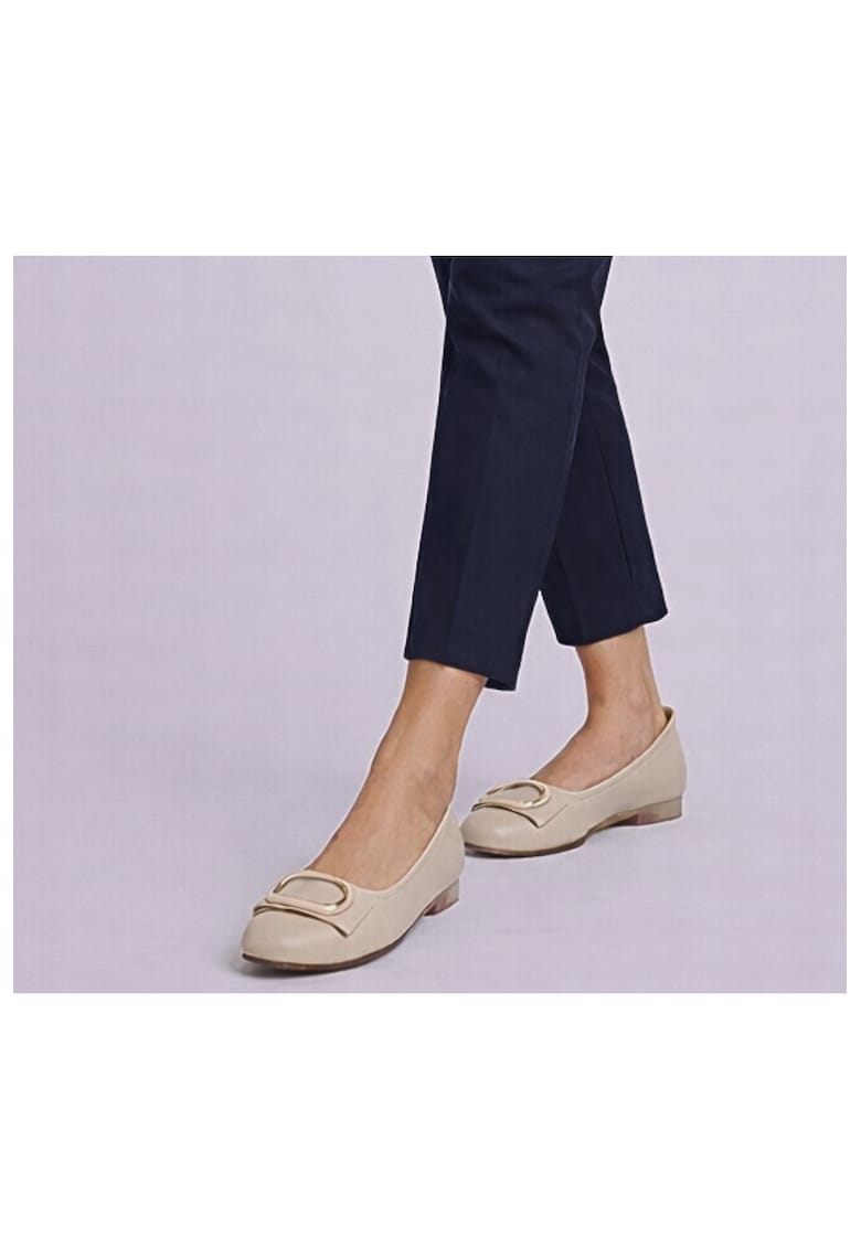 Balerini dama - M480011B crem - piele naturala - toc - Crem