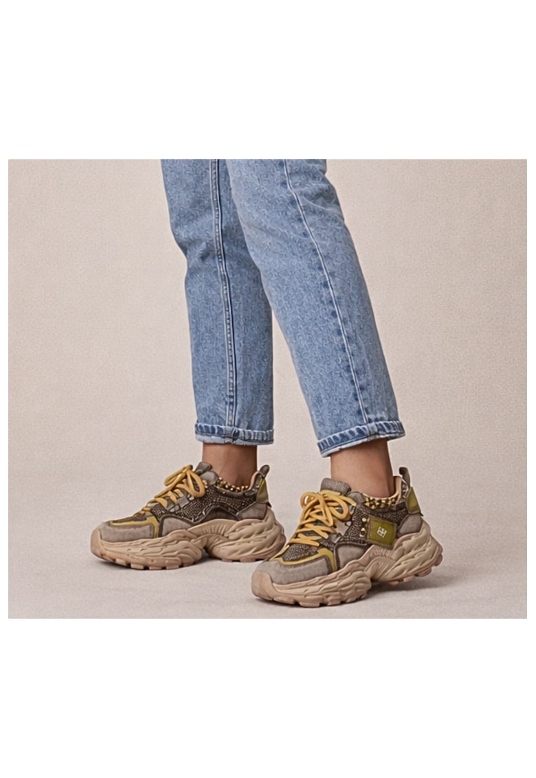 Pantofi sport - dama - LY80018A bej - piele nabuc - Gryxx - imagine 1