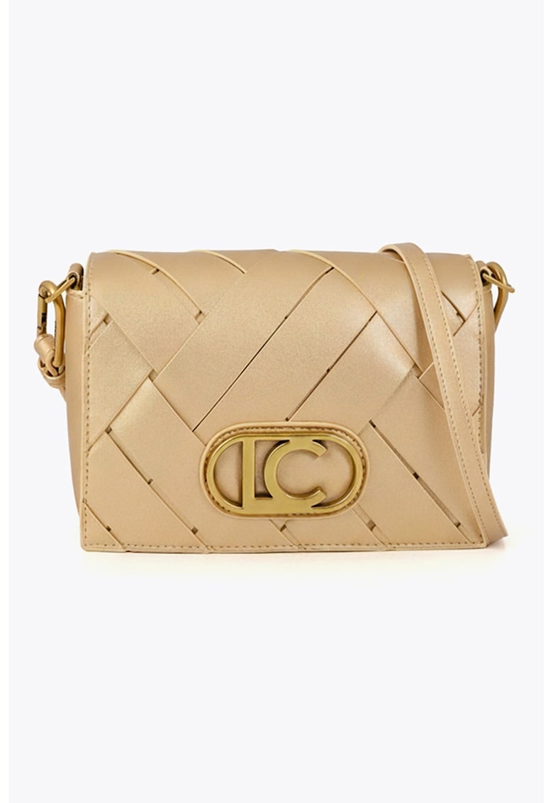 Geanta crossbody cu model uni - Auriu