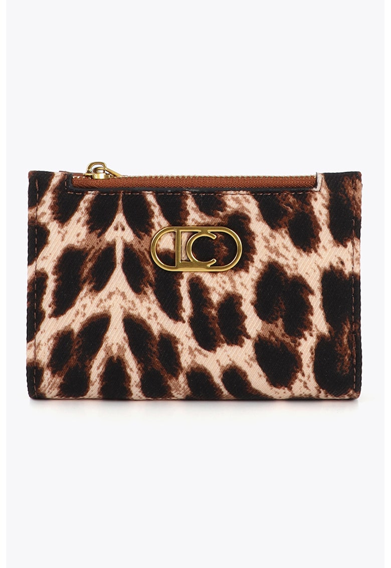 Portofel pliabil cu model animal print - Maro