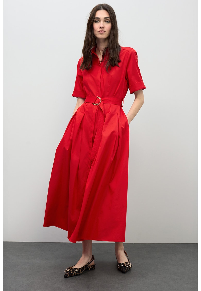 Rochie maxi evazata - Rosu