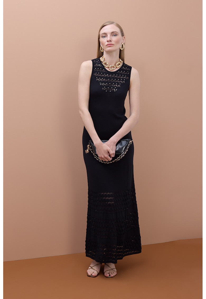 Rochie cu insertii crosetate - Negru