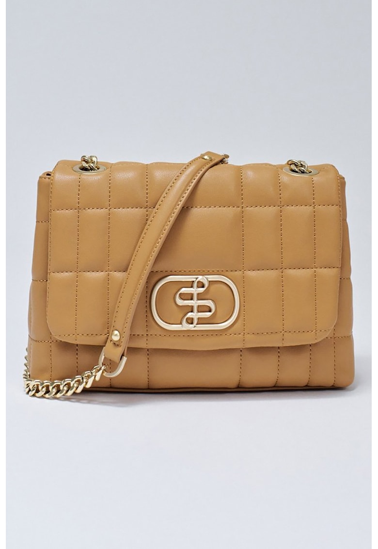 Geanta matlasata cu bareta din lant - Portocaliu persan