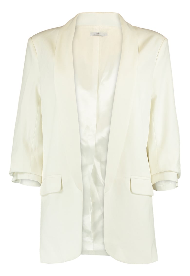 Sacou fara inchidere cu maneci medii - Alb fildes