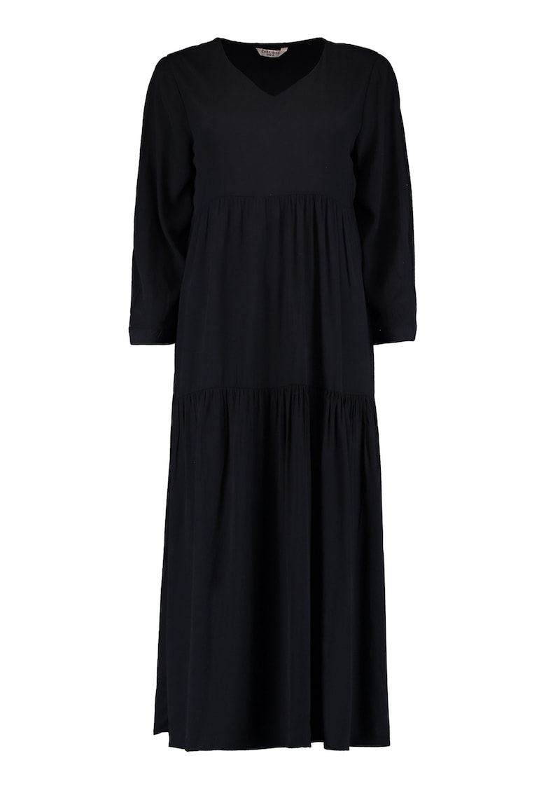 Rochie lunga cu decolteu in V - Negru