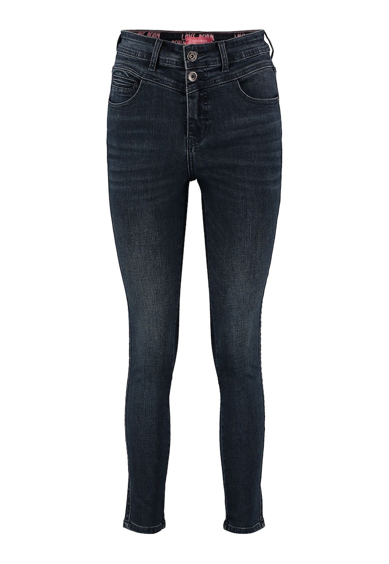 Blugi skinny cu talie inalta - Gri antracit