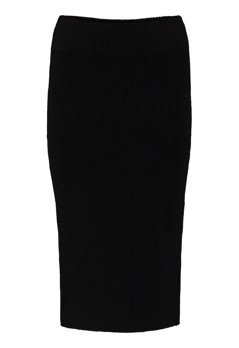 Rochie midi striata - Negru