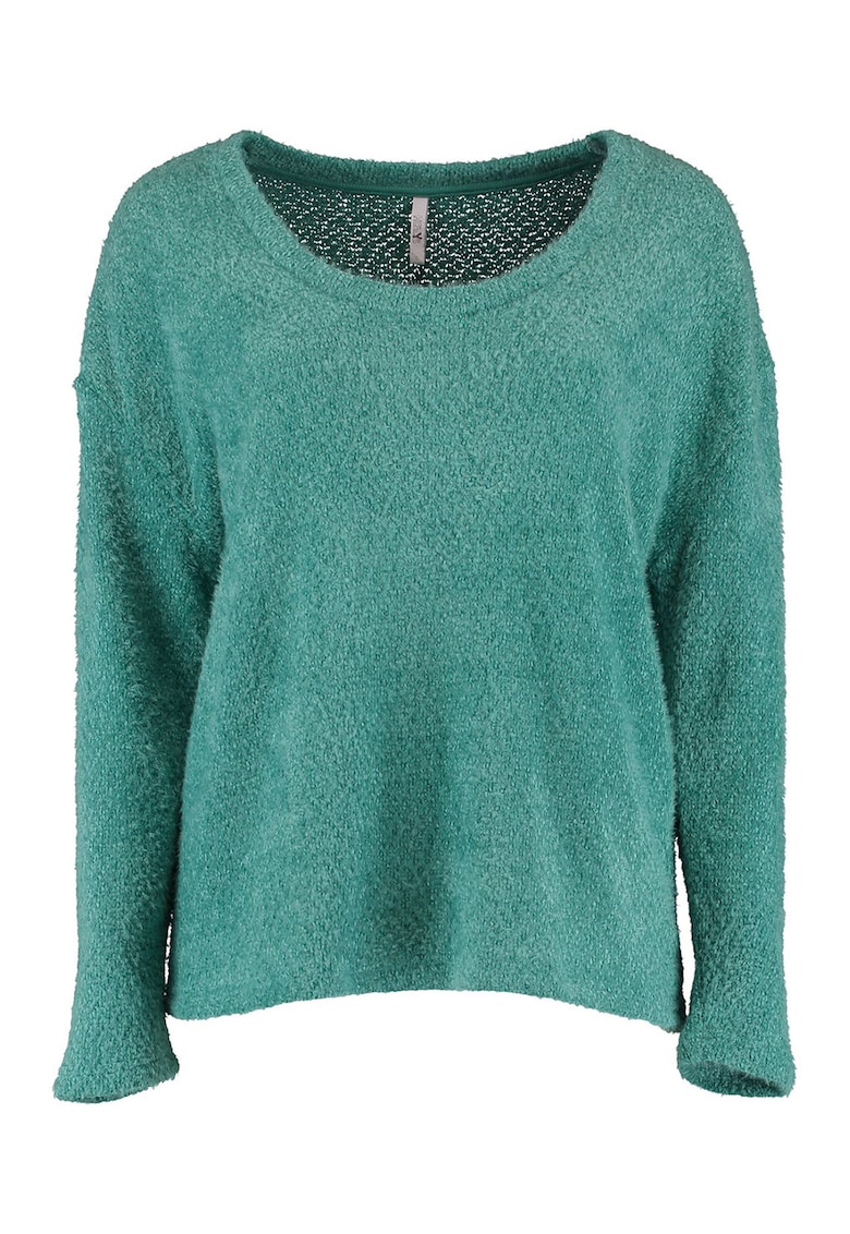 Pulover cu maneci cazute - Verde persan