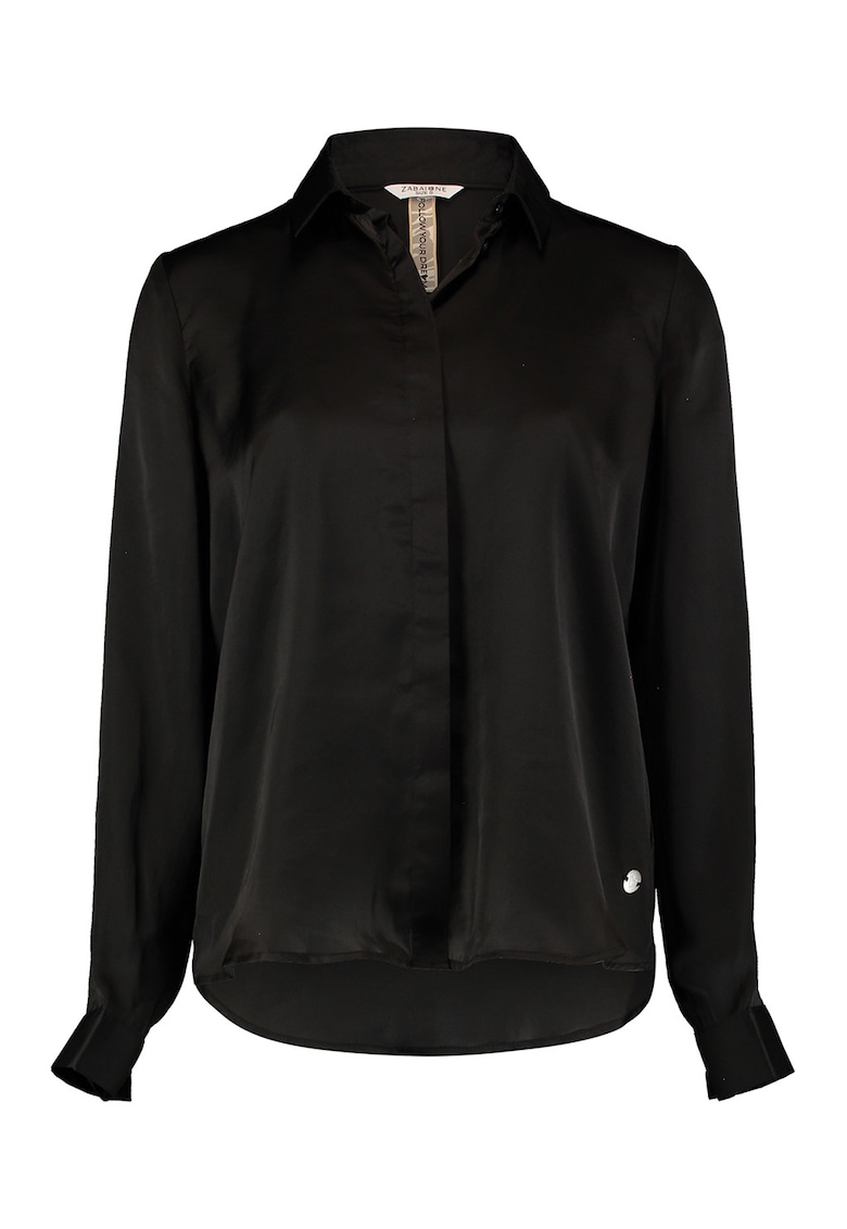 Camasa de satin cu nasturi - Negru
