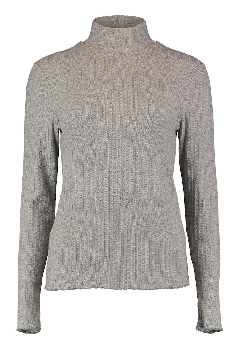 Bluza cu guler mediu - Gri melange