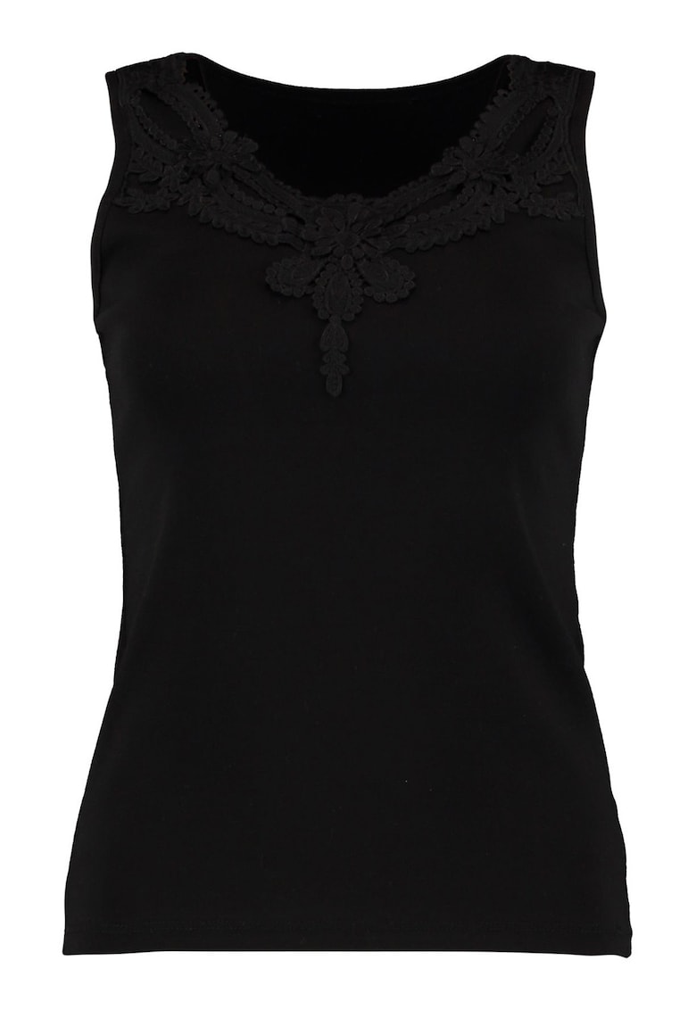 Top uni din amestec de bumbac - Negru