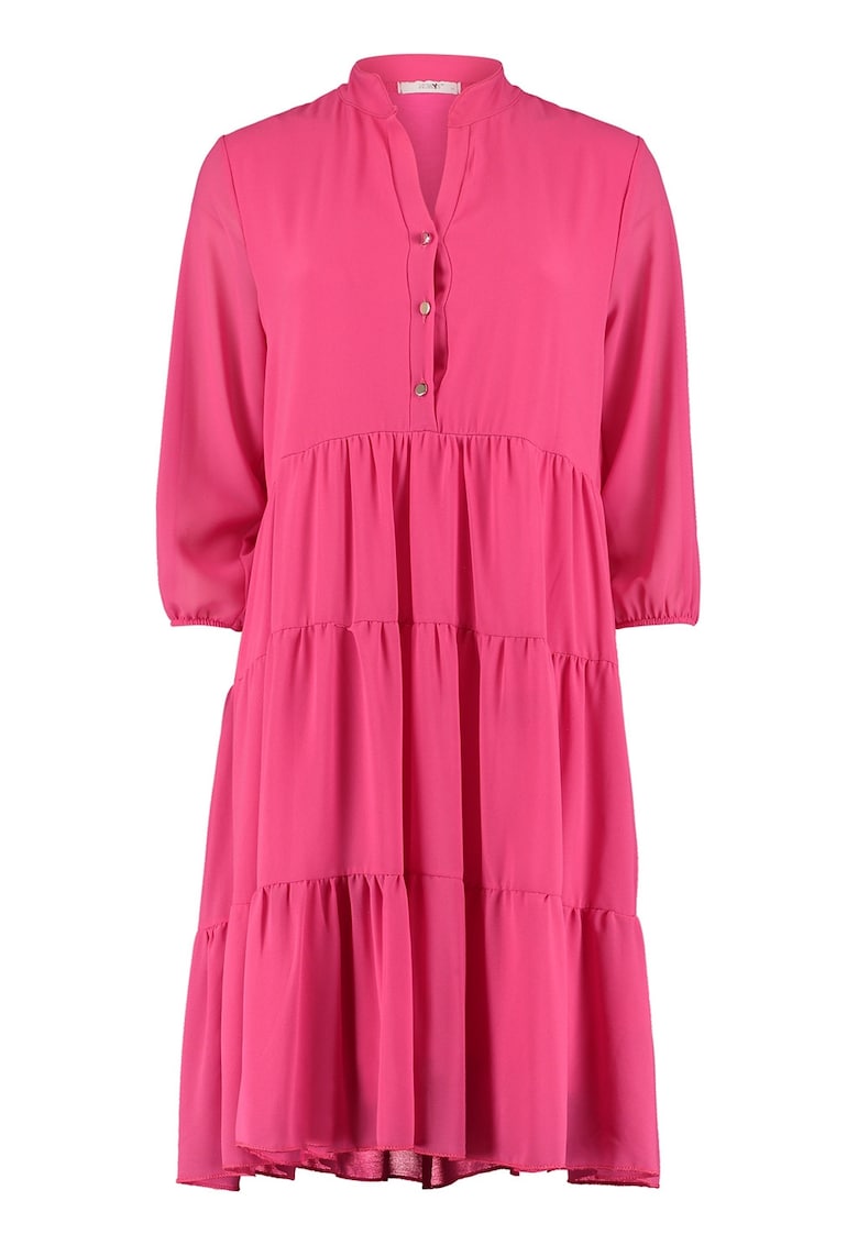 Rochie midi cu model stratificat - Fucsia