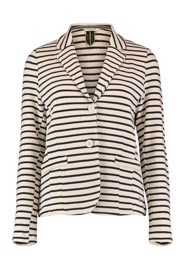 Sacou din amestec de bumbac cu dungi - Gri antracit/Bej deschis