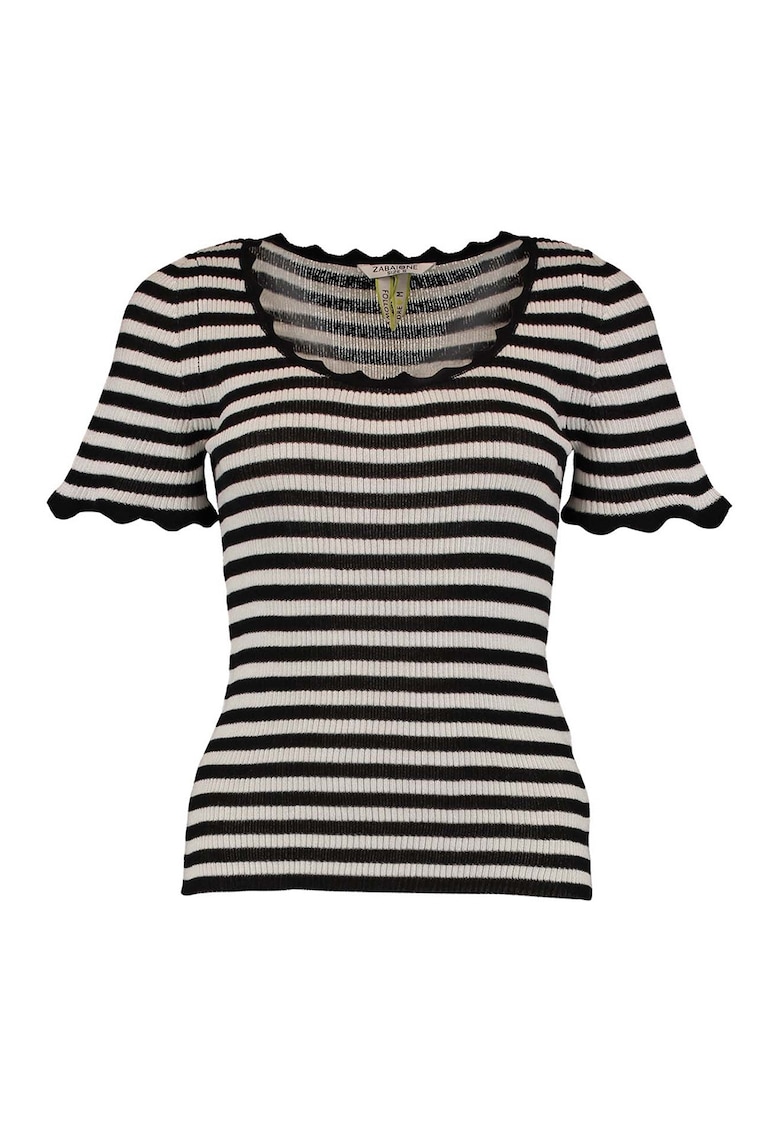 Tricou cu model in dungi Faya - Negru/Alb murdar