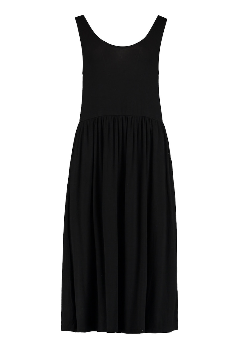 Rochie evazata cu model uni - Negru