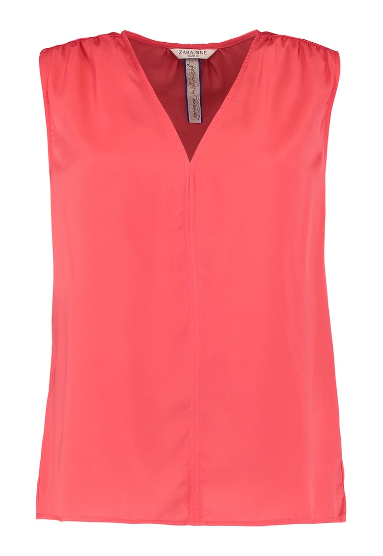 Top de satin cu decolteu in V - Coral