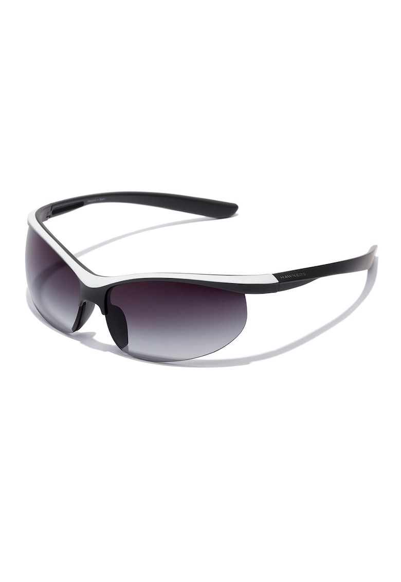 Ochelari de soare ovali unisex - Alb/Negru