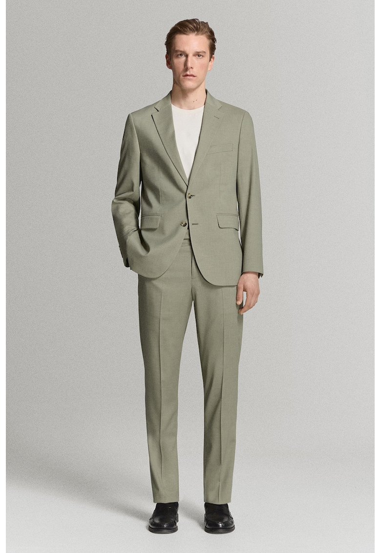 Pantaloni slim-fit cu pliuri Milan - Verde fistic