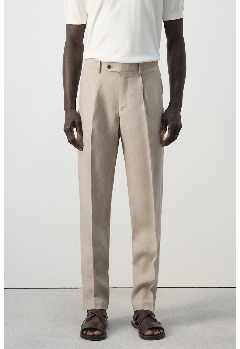 Pantaloni slim-fit din in Amalfi - Bej