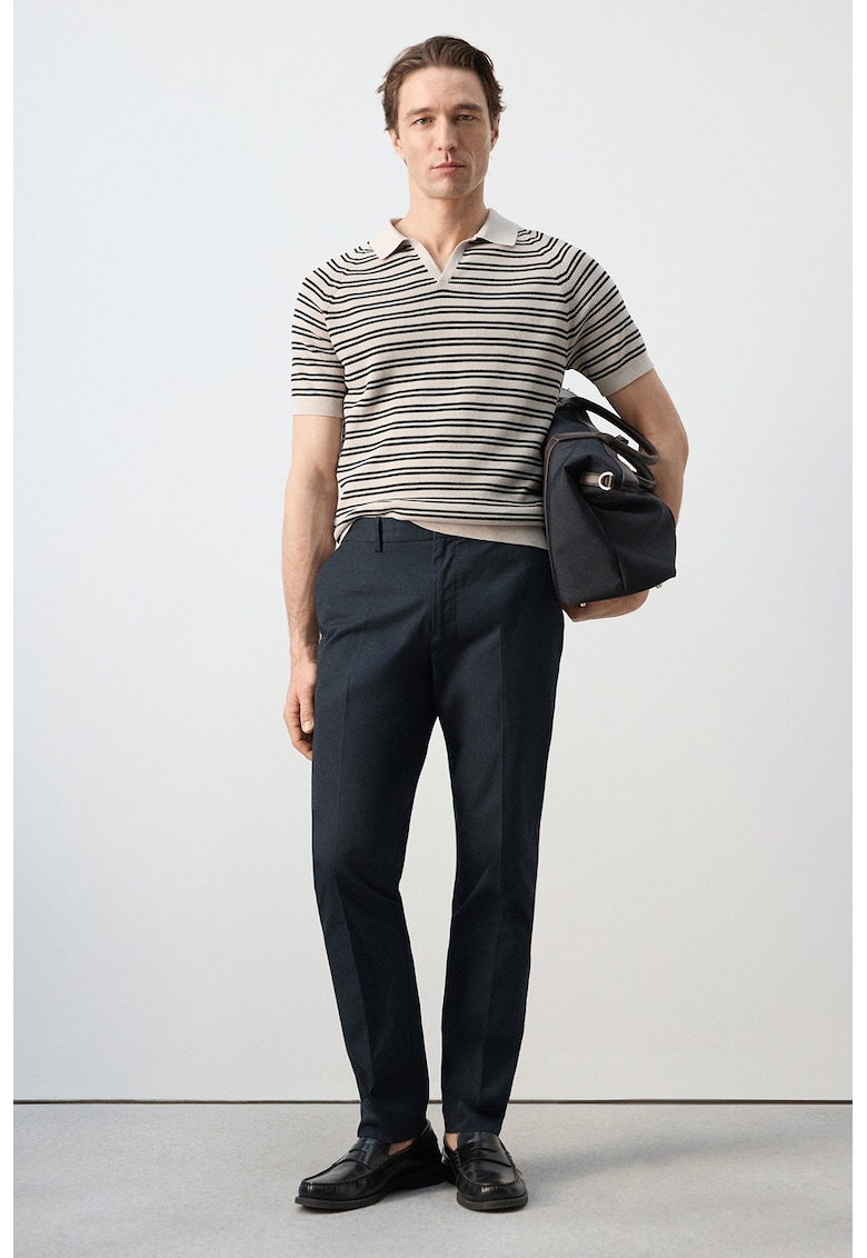 Pantaloni Chino din bumbac cu croaia slim-fit - Bleumarin