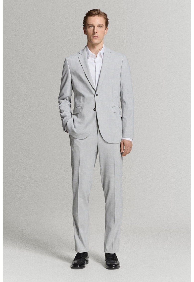 Pantaloni eleganti cu croiala super slim-fit - Gri deschis