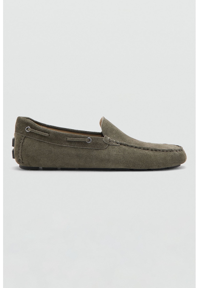 Pantofi loafer de piele intoarsa - Kaki