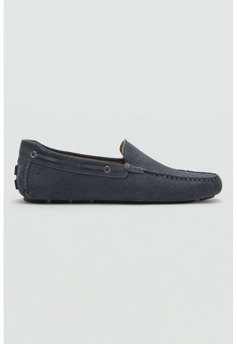 Pantofi loafer de piele intoarsa - Gri antracit