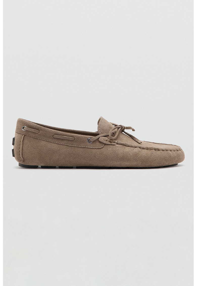 Pantofi loafer de piele intoarsa - Maro