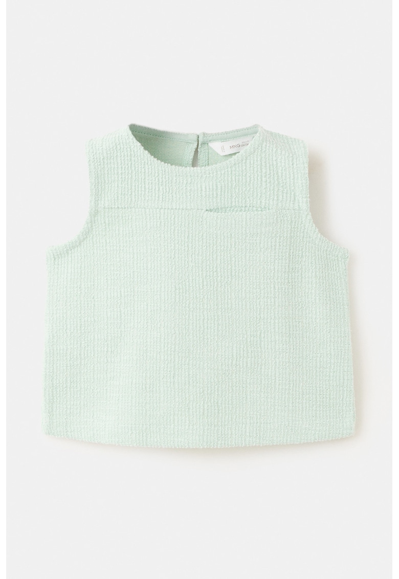 Top tricotat din amestec de bumbac - Verde pal