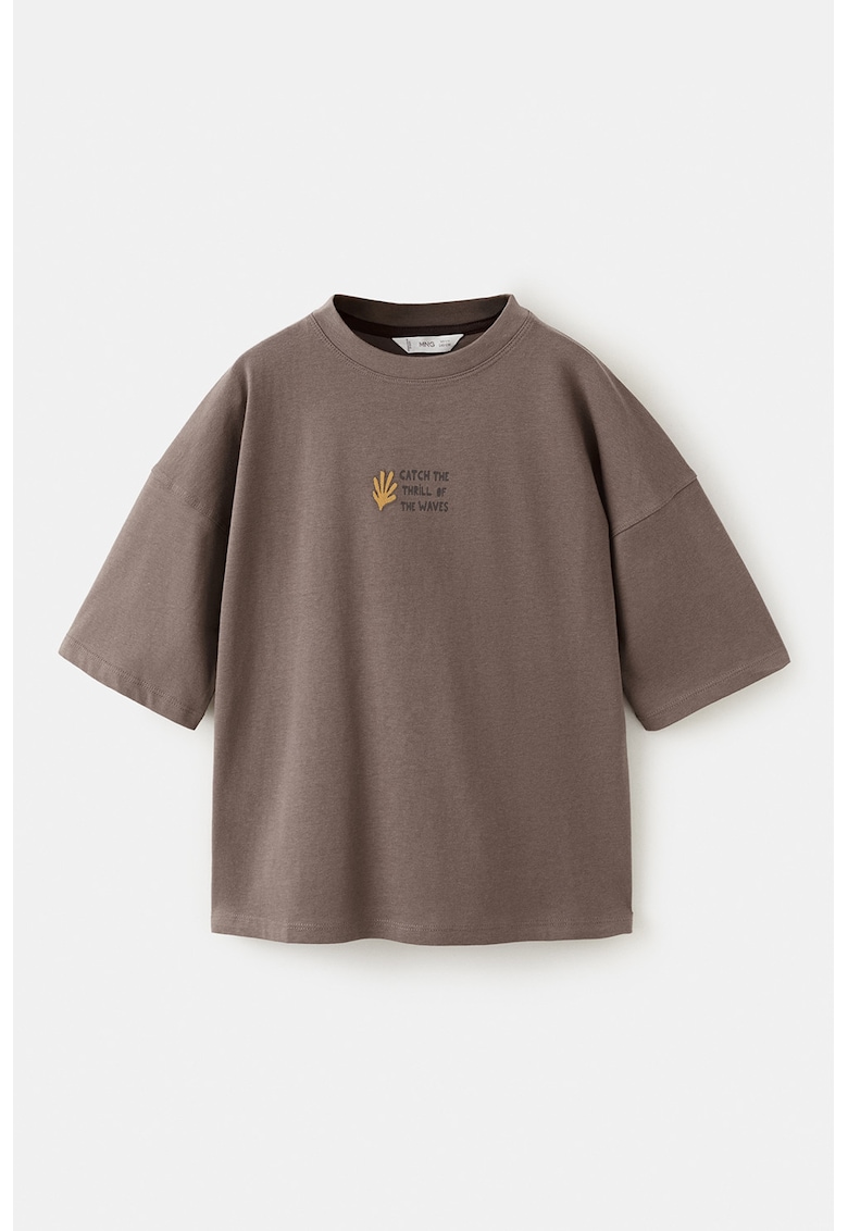 Tricou supradimensionat de bumbac - Maro taupe